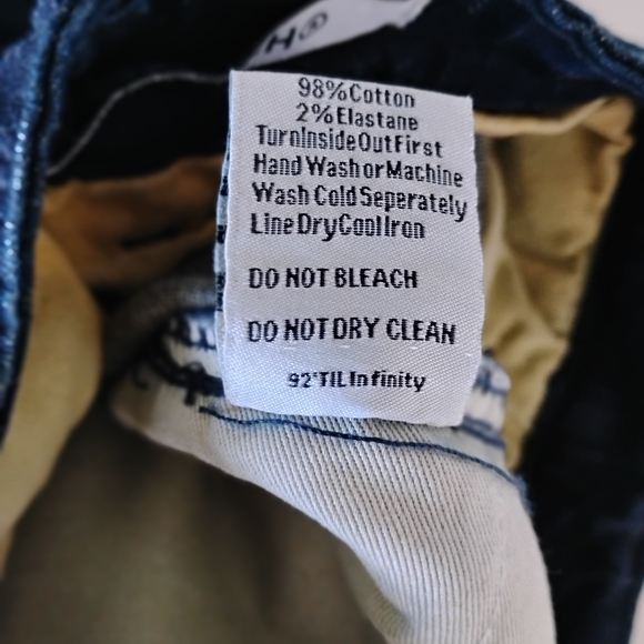 Embellish Distressed Embroidered Patched Spencer Biker Denim Jeans Size 30 - Picture 14 of 15